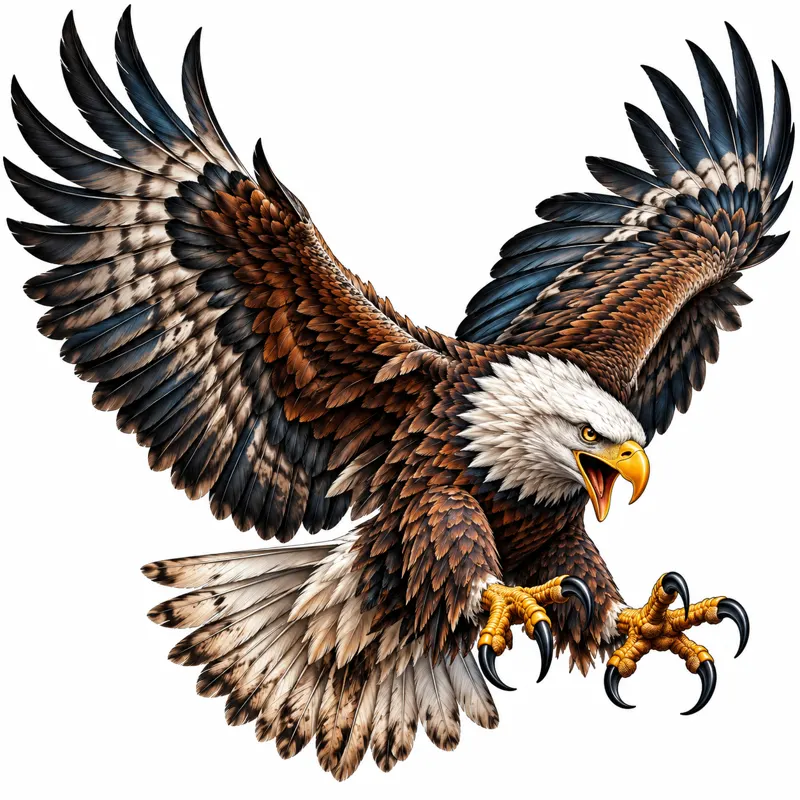 Eagle tattoo design concept, colour realism, suited to chest, upper arm, back
