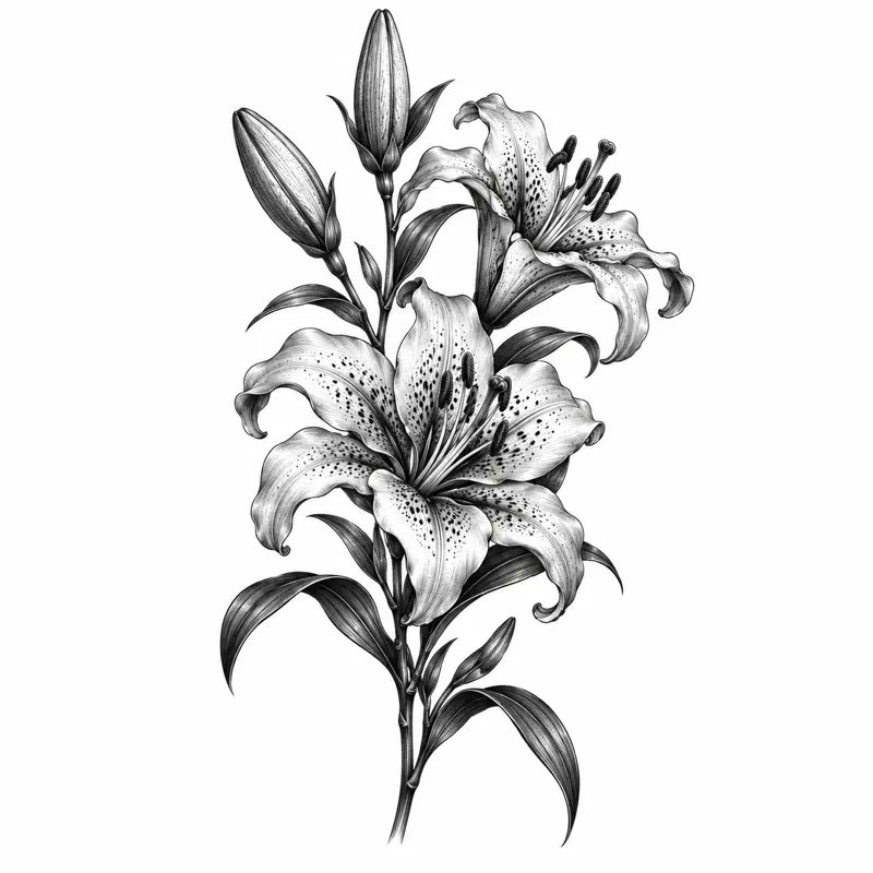 Wildflower and script tattoo design concept, black and grey realism, suited to forearm, ribs, collarbone