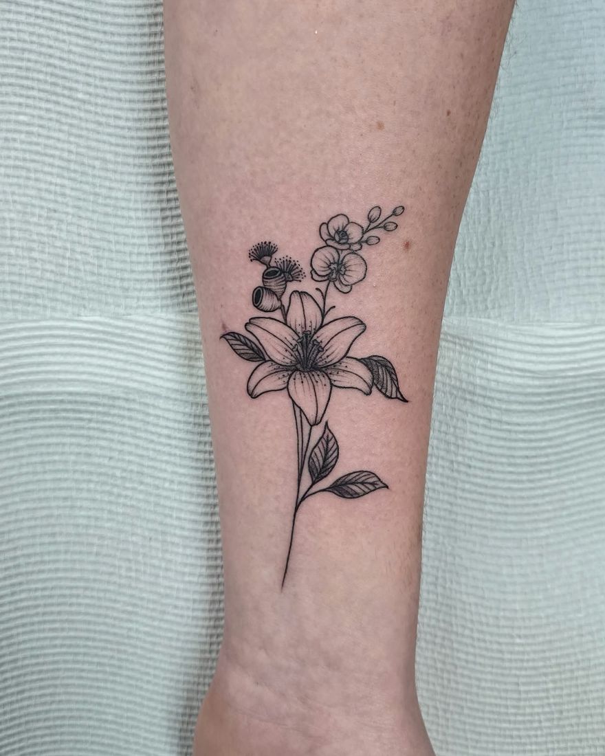 lily botanicals tattoo by Bruno at Hobart Tattoos