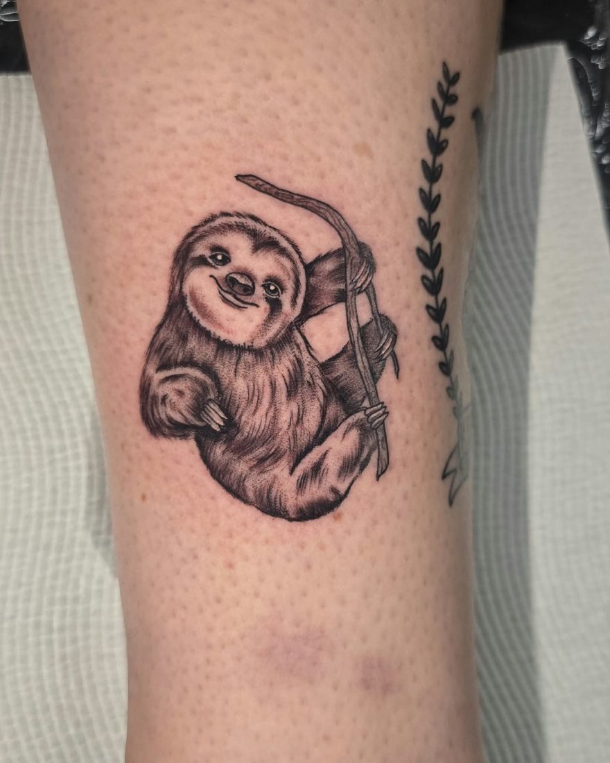 sloth tattoo by Bruno at Hobart Tattoos